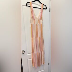 l*space Pink, Yellow & Orange Striped Maxi Dress